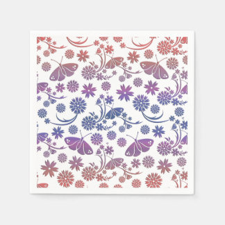 Serviette En Papier Floral Butterfly Napkin