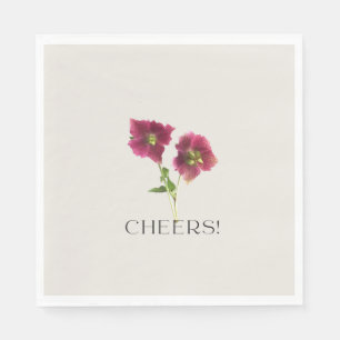 Serviette En Papier Floral Cheers à la mode Magenta Violet Flower