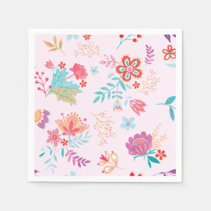 Serviette en papier floral chic bohème vintage