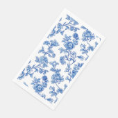 Serviette En Papier Floral Chinoiserie bleu et blanc (Coin)