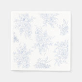 Serviette En Papier Floral Chintz Chinoiserie Blue Toile Mariage (Devant)