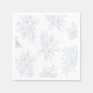 Serviette En Papier Floral Chintz Chinoiserie Blue Toile Mariage