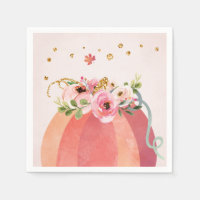 Floral Citrouille Fall Girl Or rose Anniversaire