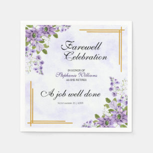 Serviette En Papier Floral Classic Élégante Fête d'adieu féminin