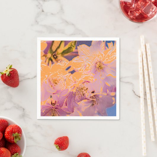 Serviette En Papier Floral coloré (En situation)