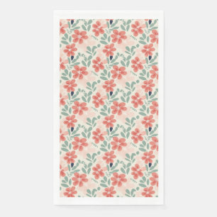 Serviette En Papier Floral coloré aux fleurs rose, verte et bleue