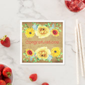 Serviette En Papier Floral Congratulations Paper Party Napkins (En situation)