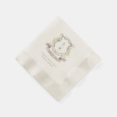 Serviette En Papier Floral Crest Aquarelle Monogramme Mariage (Coin)