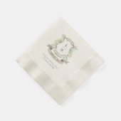 Serviette En Papier Floral Crest Aquarelle Monogramme Mariage (Coin)