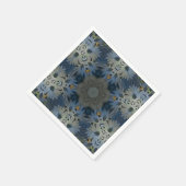 Serviette En Papier Floral de marguerite bleu antique (Coin)