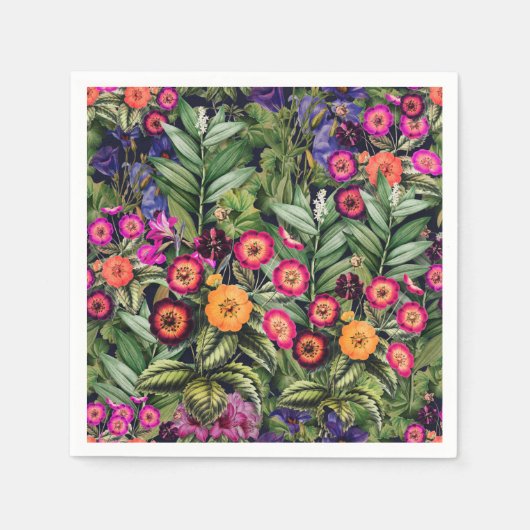 Serviette En Papier Floral de prairie rose (Devant)