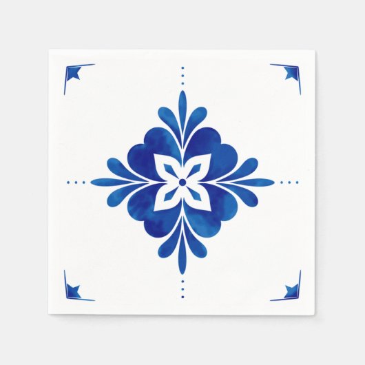 Serviette En Papier Floral de style méditerranéen (Devant)