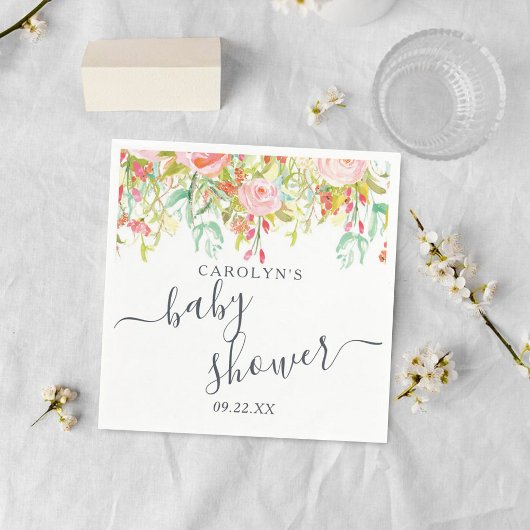 Serviette En Papier Floral d'été du printemps | BABY SHOWER