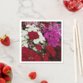 Serviette En Papier Floral Dianthus blanc, rose et rouge (En situation)