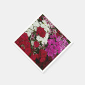 Serviette En Papier Floral Dianthus blanc, rose et rouge (Coin)
