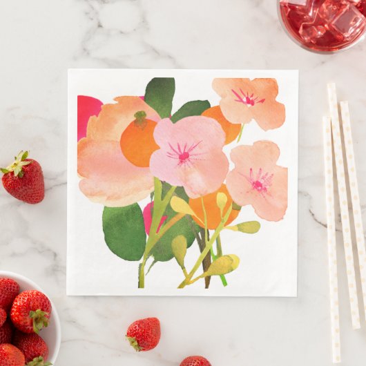 Serviette En Papier Floral doux (En situation)