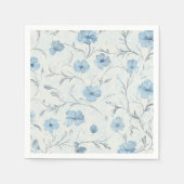 Serviette En Papier Floral Dusty Blue Country Garden Mariage élégant (Devant)