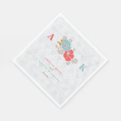Serviette En Papier "Floral Elegance" Collection  (Coin)