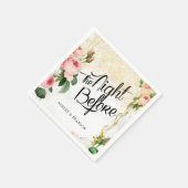 Serviette En Papier Floral Élégant La Nuit Avant La Répétition (Coin)