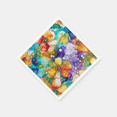 Serviette En Papier Floral et bulles Abstraites (Coin)