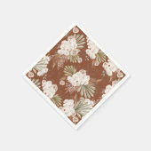 Serviette En Papier Floral et plumes de Bohème (Coin)