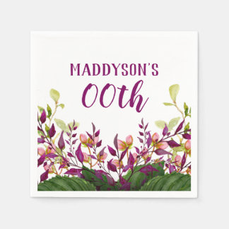 Serviette En Papier Floral féminin 80ème 90ème 91ème 92ème 95ème 98ème