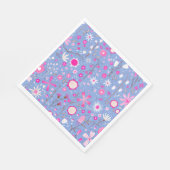 Serviette En Papier Floral Fleur sauvage bleu moderne (Coin)