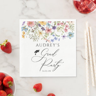 Serviette En Papier Floral Fleur sauvage moderne Grad Party