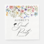 Serviette En Papier Floral Fleur sauvage moderne Grad Party (Devant)