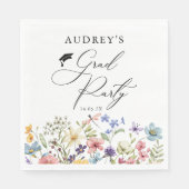 Serviette En Papier Floral Fleur sauvage moderne Grad Party (Devant)