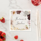 Serviette En Papier Floral flush moderne | Mariage d'aquarelle (En situation)