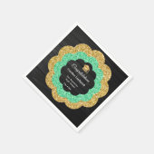 Serviette En Papier Floral Green Gold Graduation (Coin)