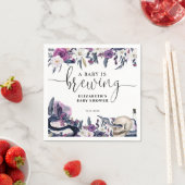 Serviette En Papier Floral Halloween Crâne bébé brasse douche (En situation)