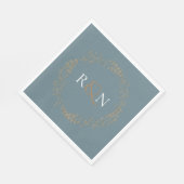 Serviette En Papier Floral Halo Laurel Garland Monogramme (Coin)