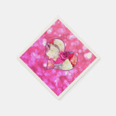 Serviette En Papier Floral Heart Rose Bokeh (Coin)