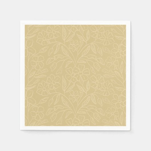 Serviette En Papier Floral Lace In Yellow (Devant)