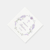 Serviette En Papier Floral Lilac Lavender Wreath Baptism (Coin)