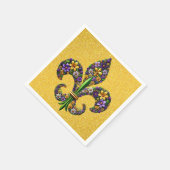 Serviette En Papier Floral Mardi Gras fleur de lis (Coin)