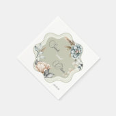 Serviette En Papier Floral mariage (Coin)