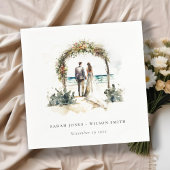 Serviette En Papier Floral Mariage Arch Coastal Beach Mariage marin