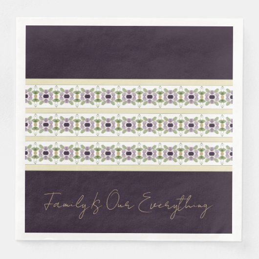 Serviette En Papier Floral mauve et pourpre (Devant)