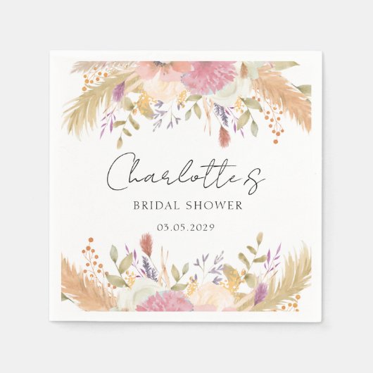 Serviette En Papier Floral moderne (Devant)