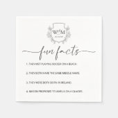 Serviette En Papier Floral Monogram Calligraphy Fun Facts Wedding (Devant)