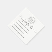 Serviette En Papier Floral Monogram Calligraphy Fun Facts Wedding (Coin)