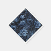 Serviette En Papier Floral Moody Rose bleu (Coin)