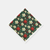 Serviette En Papier Floral Motif de Noël (Coin)