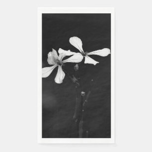 Serviette En Papier floral noir et blanc minimal