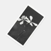 Serviette En Papier floral noir et blanc minimal (Coin)