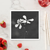 Serviette En Papier floral noir et blanc minimal (En situation)