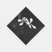 Serviette En Papier floral noir et blanc minimal (Coin)